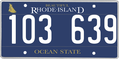 RI license plate 103639