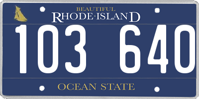 RI license plate 103640
