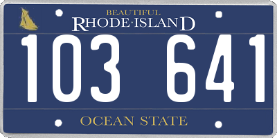 RI license plate 103641