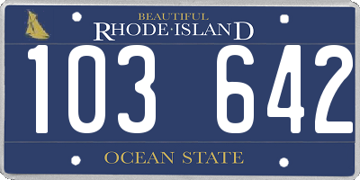 RI license plate 103642