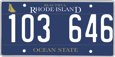 RI license plate 103646