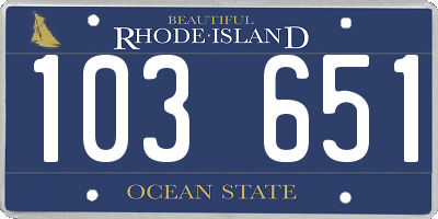 RI license plate 103651