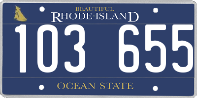 RI license plate 103655