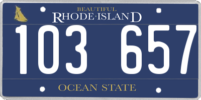 RI license plate 103657