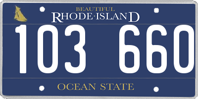RI license plate 103660