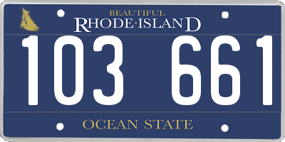 RI license plate 103661