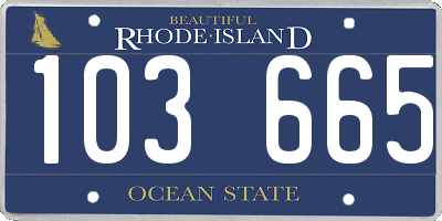 RI license plate 103665