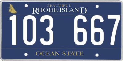 RI license plate 103667