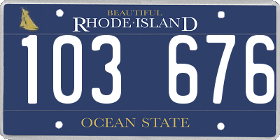 RI license plate 103676