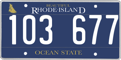 RI license plate 103677