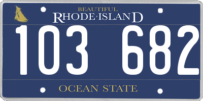 RI license plate 103682