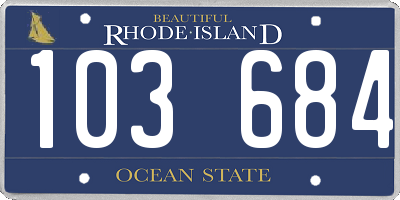 RI license plate 103684
