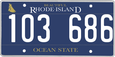 RI license plate 103686