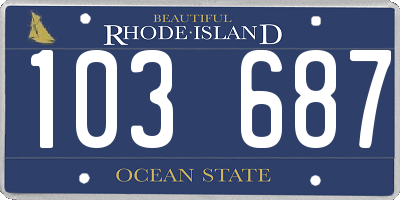 RI license plate 103687