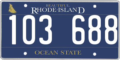 RI license plate 103688