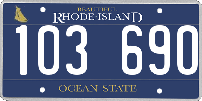 RI license plate 103690
