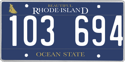 RI license plate 103694