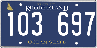 RI license plate 103697