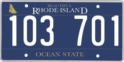 RI license plate 103701
