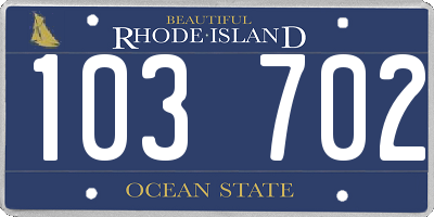 RI license plate 103702