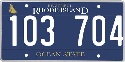 RI license plate 103704