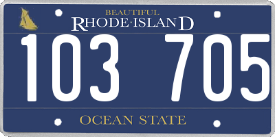 RI license plate 103705