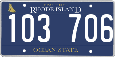 RI license plate 103706