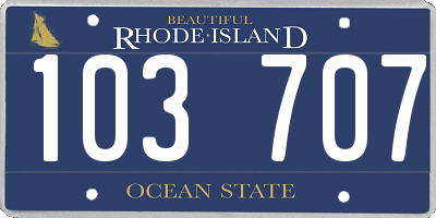 RI license plate 103707