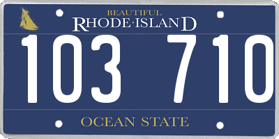 RI license plate 103710