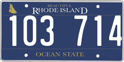 RI license plate 103714