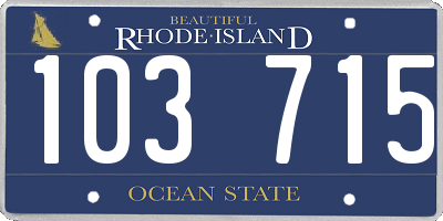 RI license plate 103715