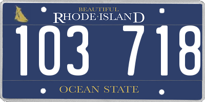 RI license plate 103718
