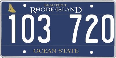 RI license plate 103720