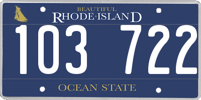 RI license plate 103722