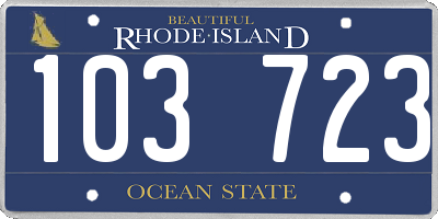 RI license plate 103723