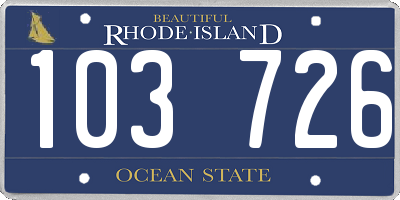 RI license plate 103726