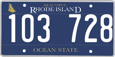 RI license plate 103728