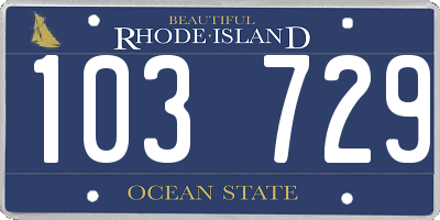 RI license plate 103729