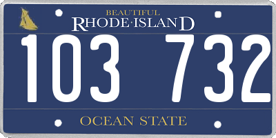 RI license plate 103732