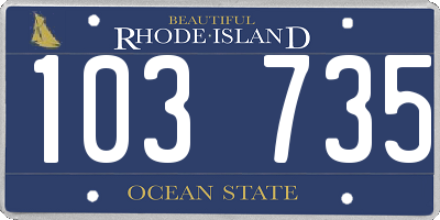 RI license plate 103735
