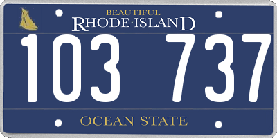 RI license plate 103737
