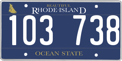 RI license plate 103738