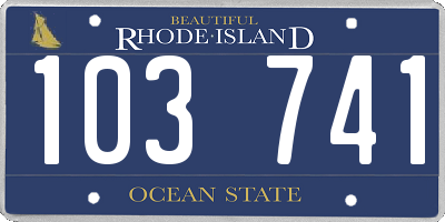RI license plate 103741
