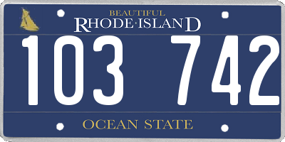 RI license plate 103742