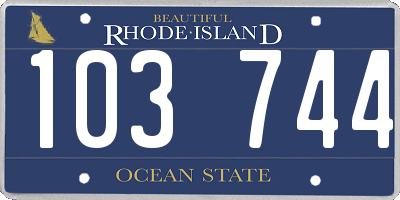 RI license plate 103744