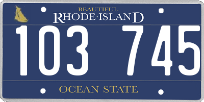 RI license plate 103745