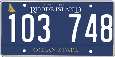RI license plate 103748
