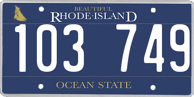 RI license plate 103749