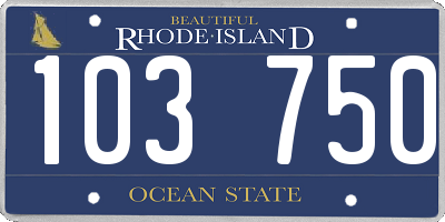 RI license plate 103750