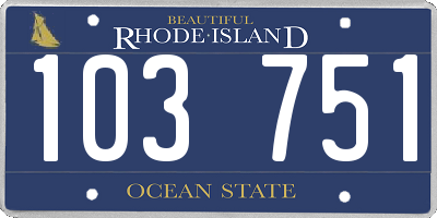 RI license plate 103751